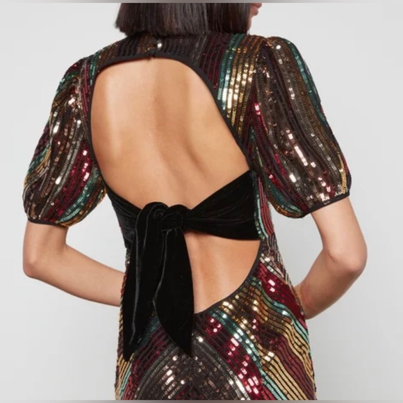 RIXO NEW Daisy Sequin Midi Dress Size US 12 - Picture 10 of 16